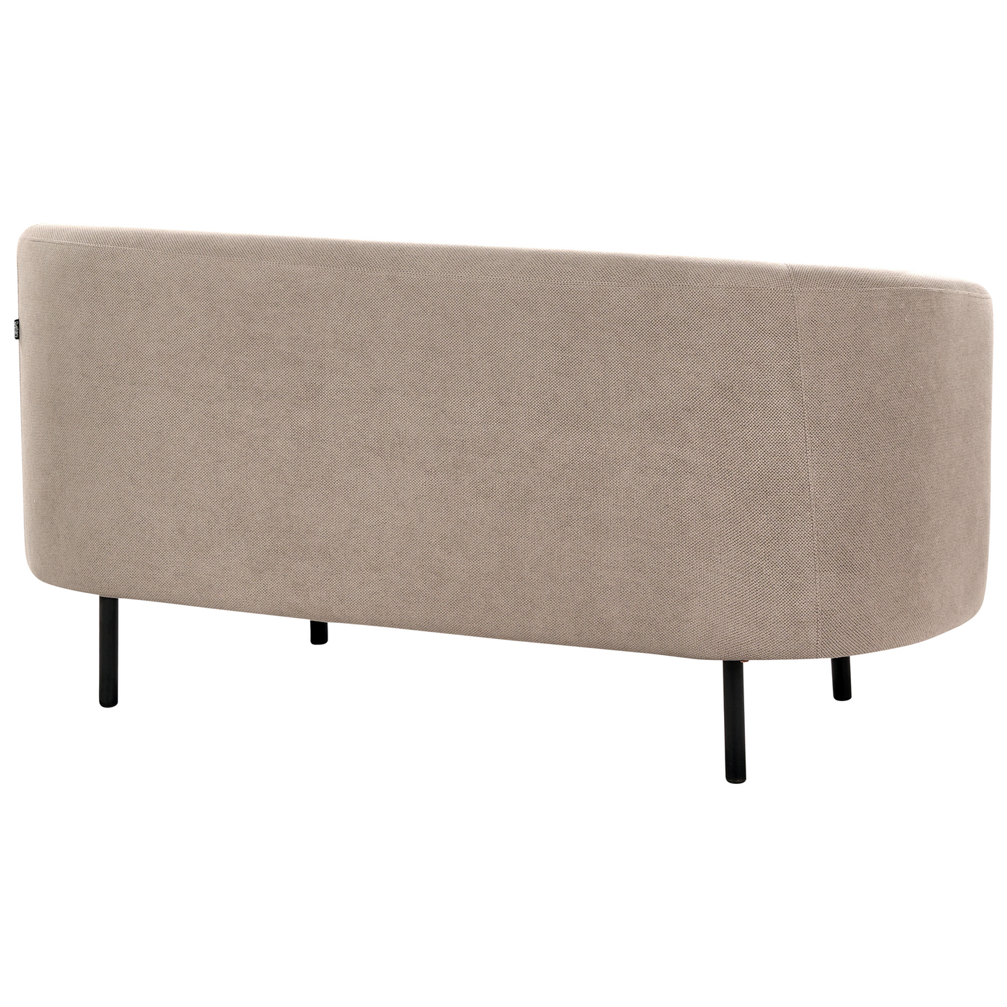 Taupe Polyester Sofa Set 3 Seater Loveseat Black Legs