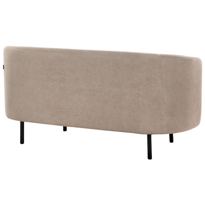 Taupe Polyester Sofa Set 3 Seater Loveseat Black Legs
