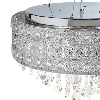 Lighting Crystal Chandelier Silver Chrome Finish Pendant Lamp