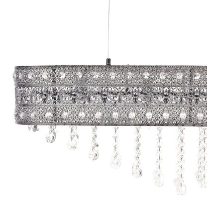 Chandelier Chrome Finish With Crystals For Living Room