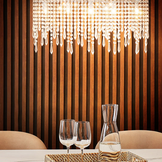 Crystal Chandelier Chrome Finish Adjustable Height
