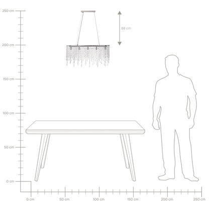 Crystal Chandelier Chrome Finish Adjustable Height