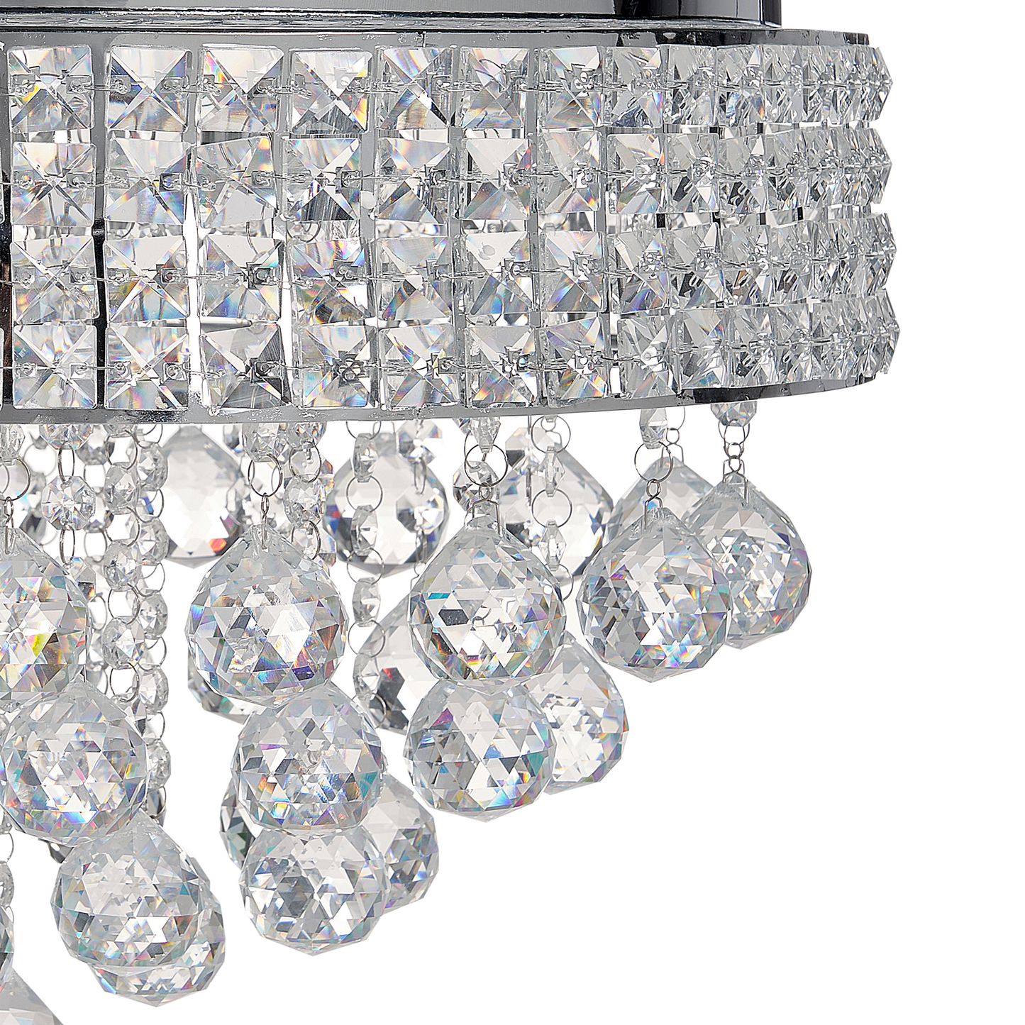 Lighting Crystal Chandelier Chrome Finish Pendant Crystals