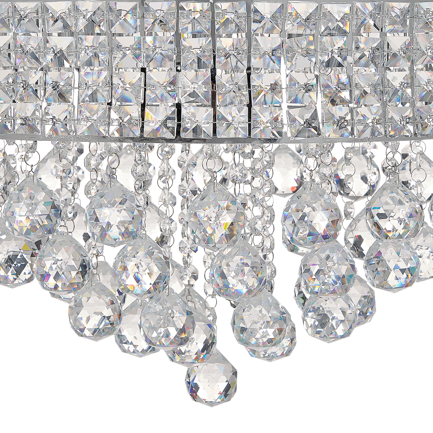 Lighting Crystal Chandelier Chrome Finish Pendant Crystals