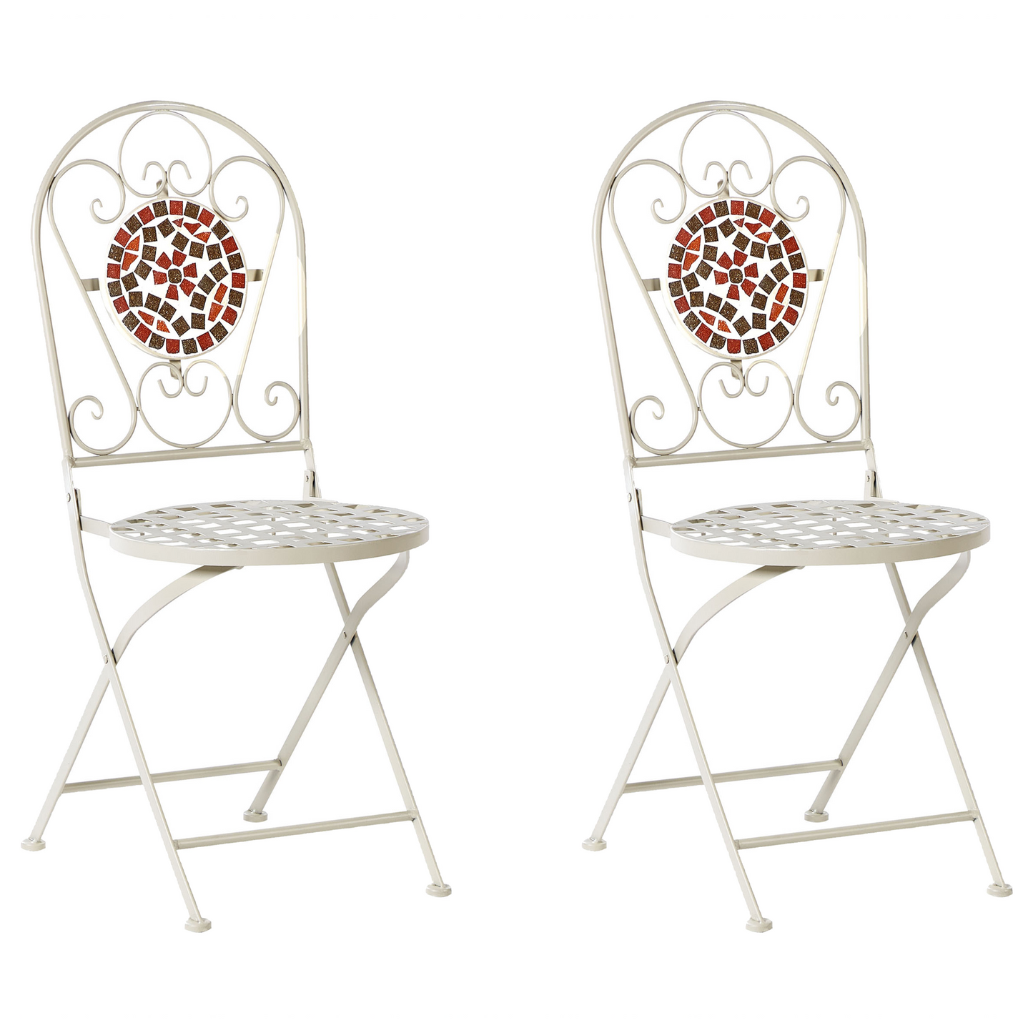Garden Vista Garden Bistro Set White Metal Table And Folding Chairs