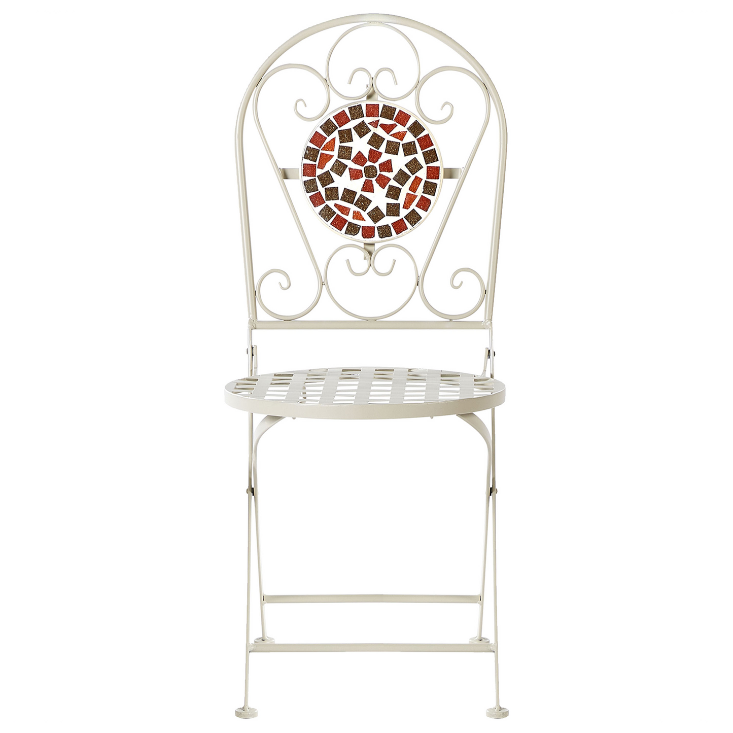 Garden Vista Garden Bistro Set White Metal Table And Folding Chairs
