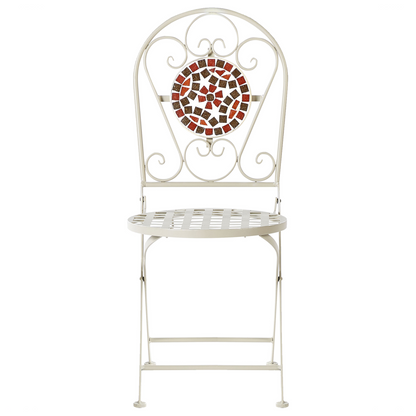 Garden Vista Garden Bistro Set White Metal Table And Folding Chairs