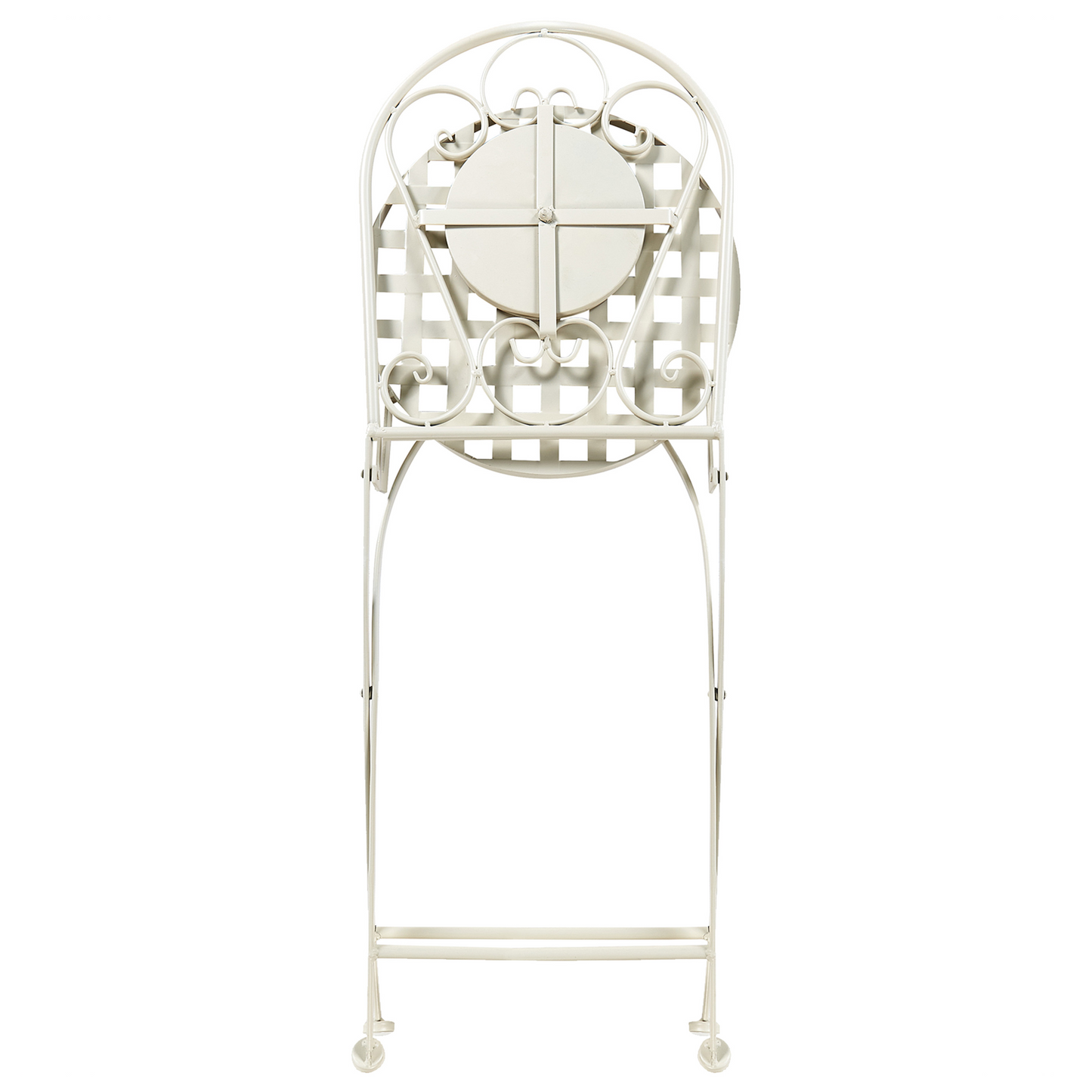 Garden Vista Garden Bistro Set White Metal Table And Folding Chairs