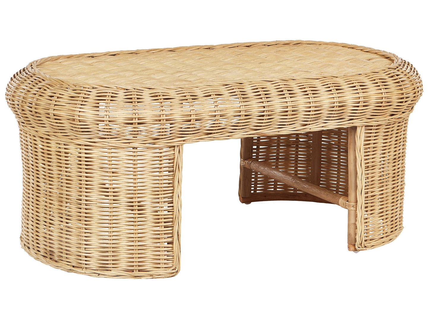 Natural Rattan Garden Coffee Table 96 x 60cm Outdoor