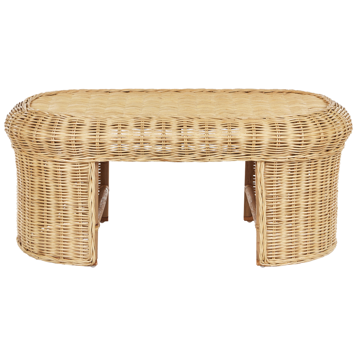 Natural Rattan Garden Coffee Table 96 x 60cm Outdoor