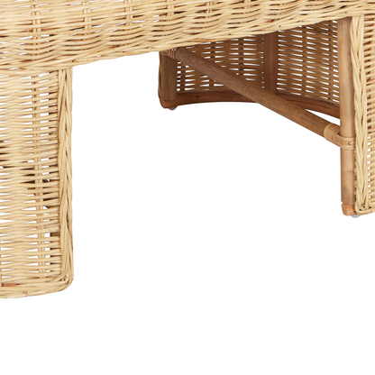 Natural Rattan Garden Coffee Table 96 x 60cm Outdoor