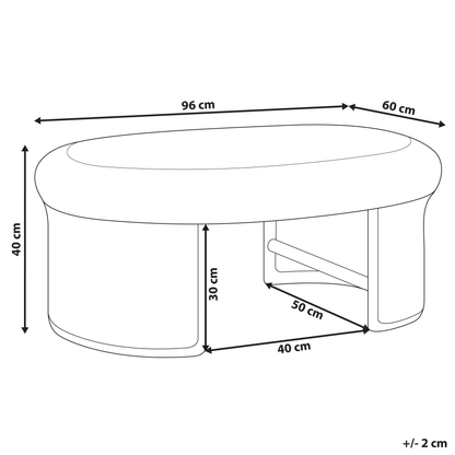 Natural Rattan Garden Coffee Table 96 x 60cm Outdoor