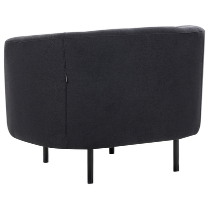 Living Room Set Black Fabric Nubby Legs 3 Seater Sofa