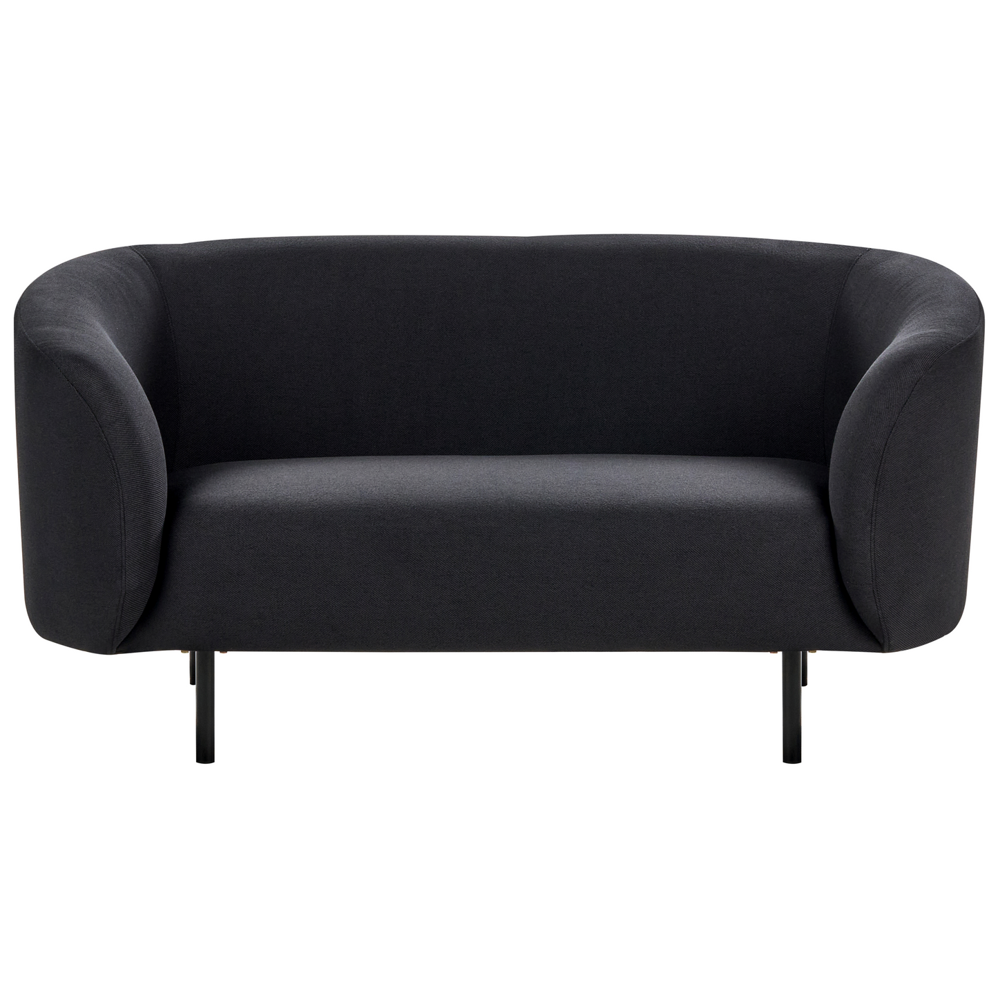 Living Room Set Black Fabric Nubby Legs 3 Seater Sofa