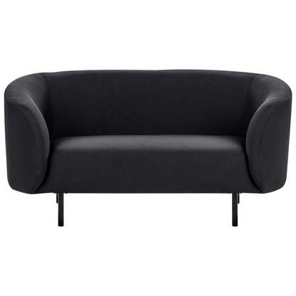 Living Room Set Black Fabric Nubby Legs 3 Seater Sofa