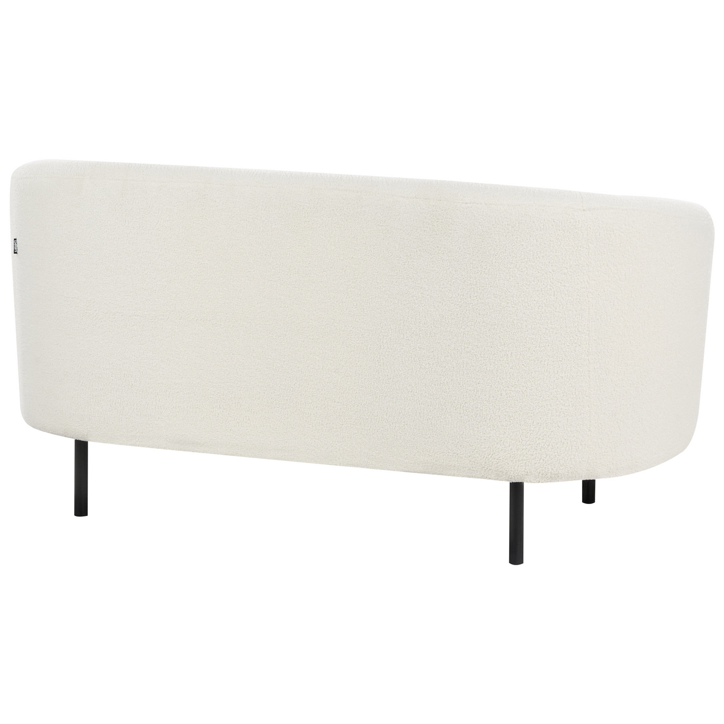 White Boucle 3 Seater Sofa Set Black Legs