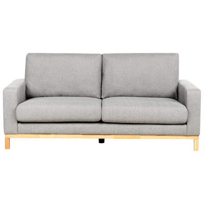 Grey Fabric 2 and 3 Seater Sofa Set with Light Wood Legs