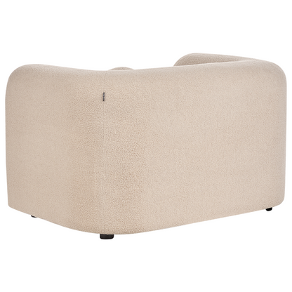 5 Seater Boucle Sofa Set Beige Armchair And Extra Cushions
