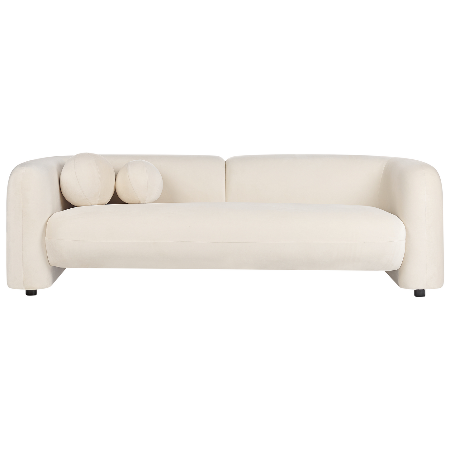 5 Seater Off White Velvet Sofa Set With Armchair Cushions