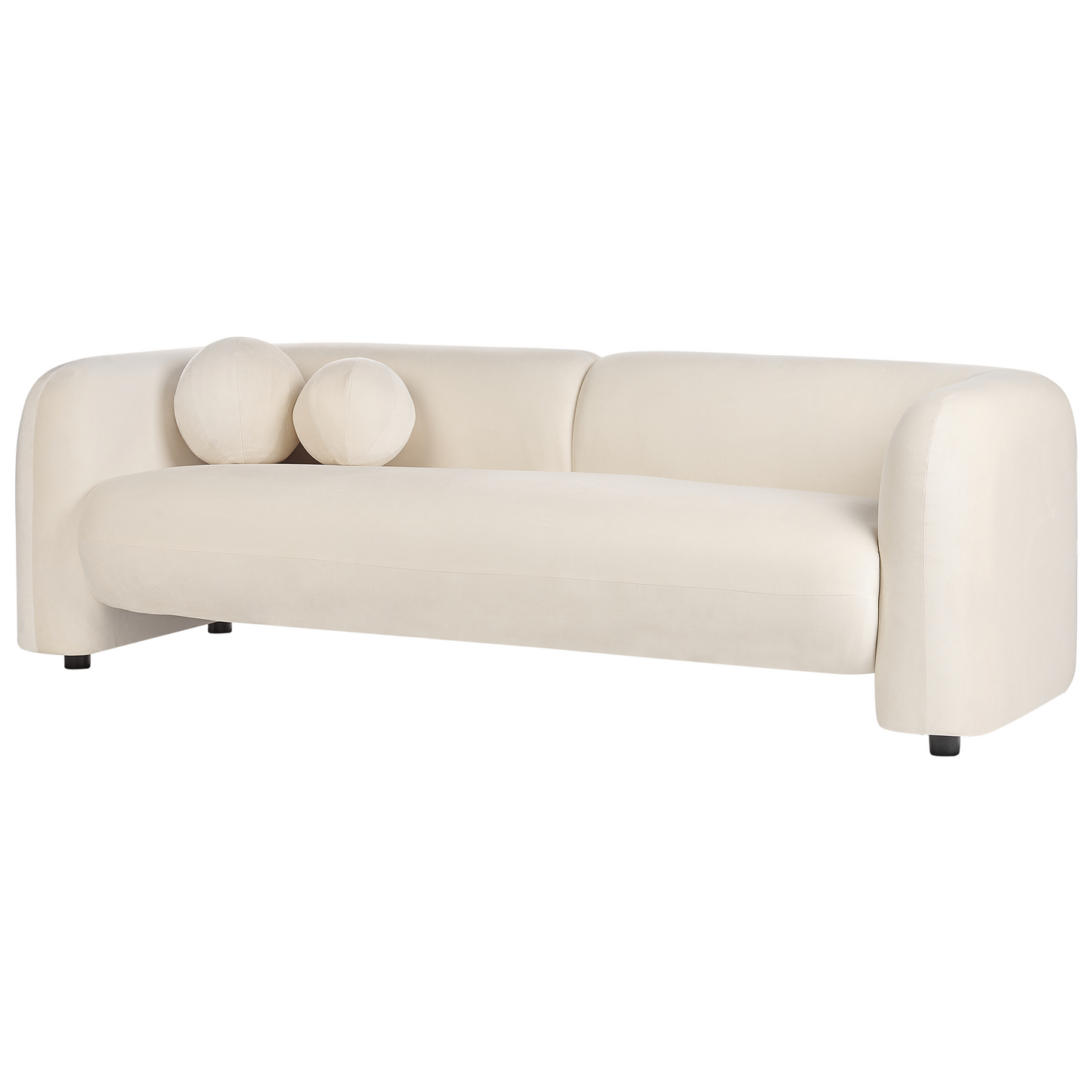 5 Seater Off White Velvet Sofa Set With Armchair Cushions