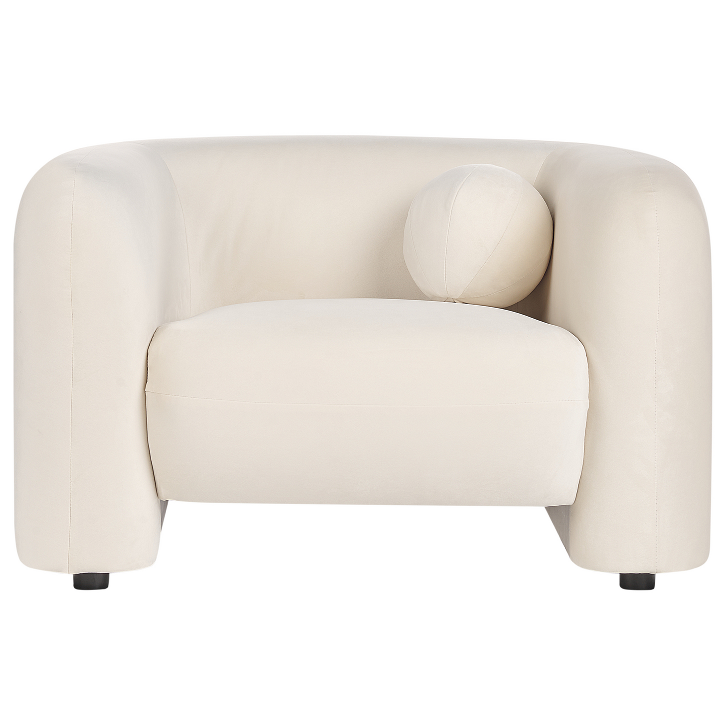 5 Seater Off White Velvet Sofa Set With Armchair Cushions