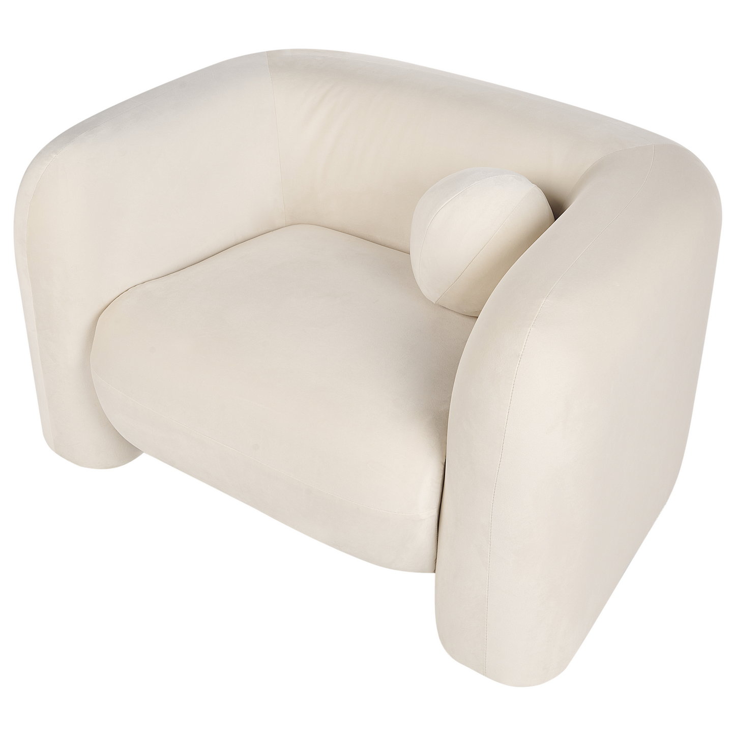 5 Seater Off White Velvet Sofa Set With Armchair Cushions