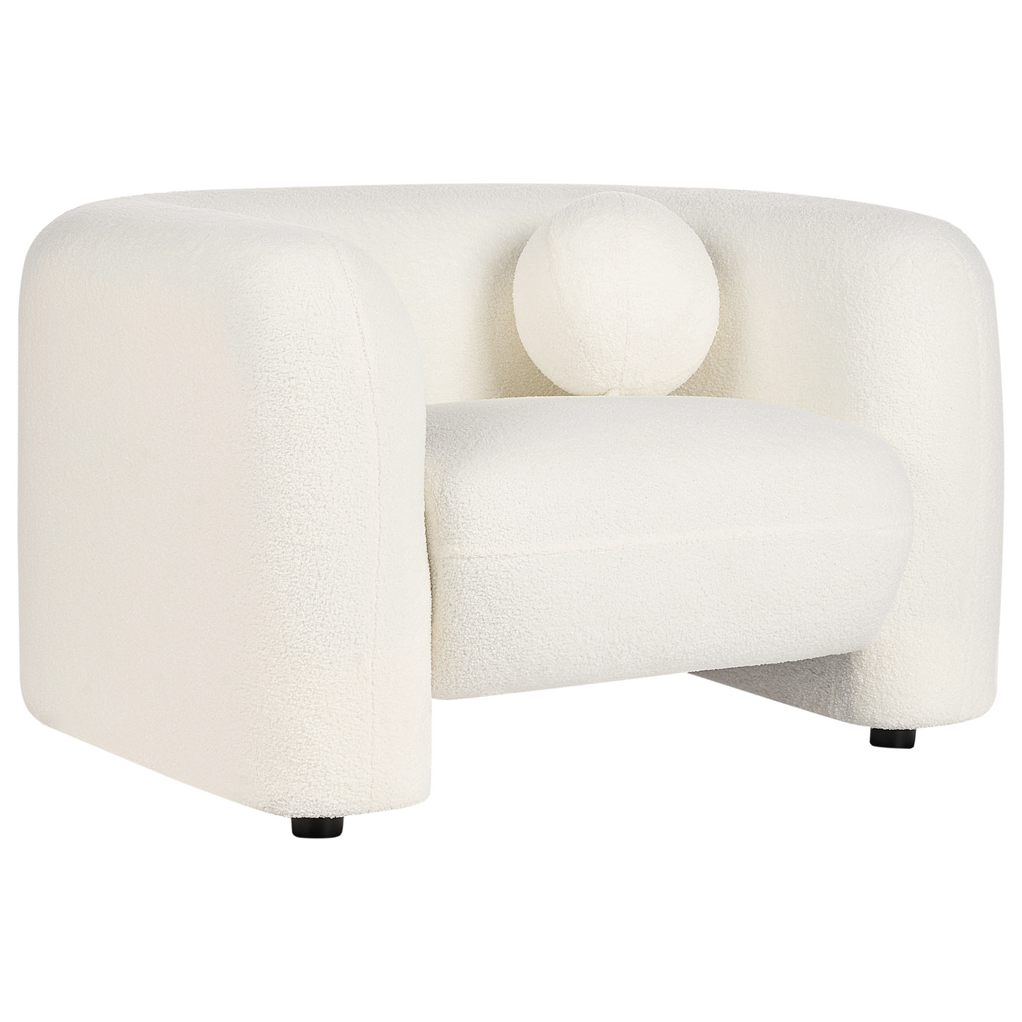 5 Seater White Boucle Sofa Armchair Set With Cushions