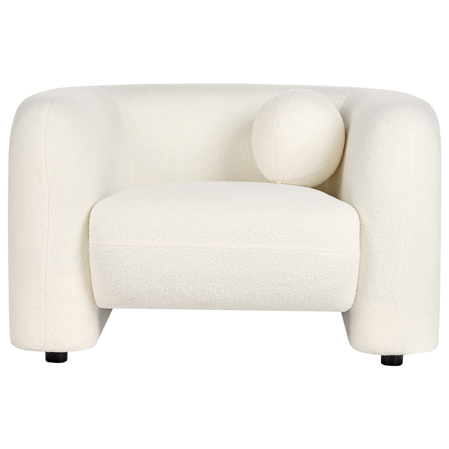 5 Seater White Boucle Sofa Armchair Set With Cushions