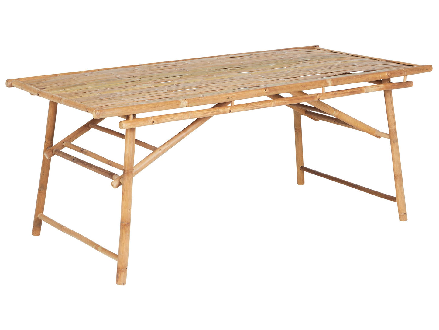 Bamboo Garden Table 180cm Light Brown Boho Style