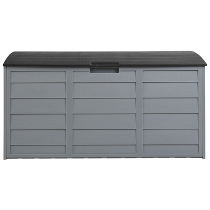Outdoor Storage Box Grey Black Plastic 112 x 50cm Castors