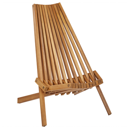 Set of 2 Acacia Wood Foldable Garden Chairs Rustic Modern