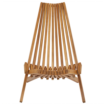 Set of 2 Acacia Wood Foldable Garden Chairs Rustic Modern
