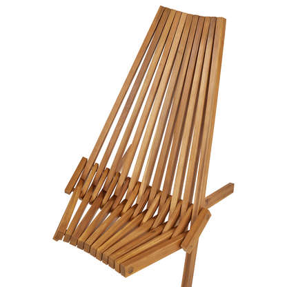Set of 2 Acacia Wood Foldable Garden Chairs Rustic Modern