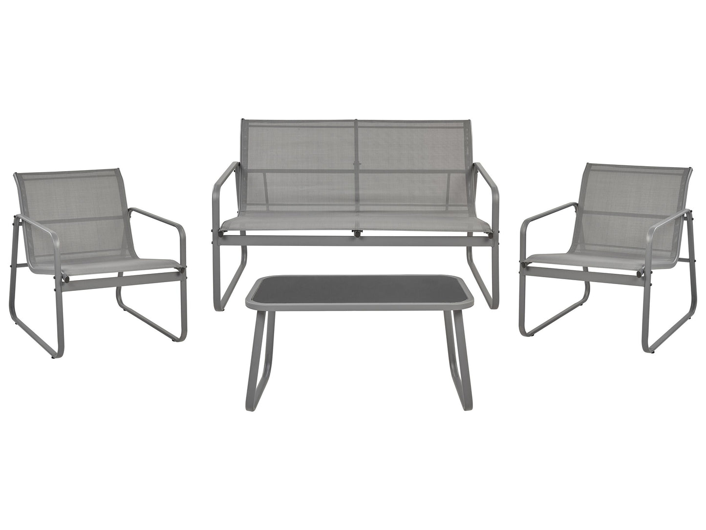 Garden Grey Industrial 4 Seater Sofa Set With Table