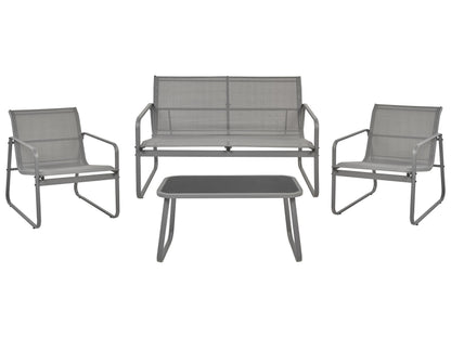 Garden Grey Industrial 4 Seater Sofa Set With Table