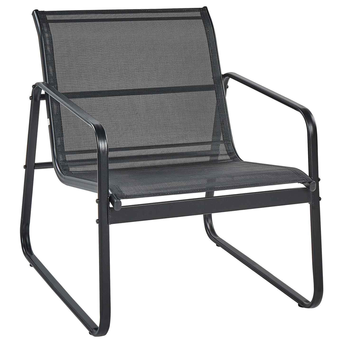 Garden Sofa Set Black Steel 4 Seater With Table Industrial Outdoor Furniture
