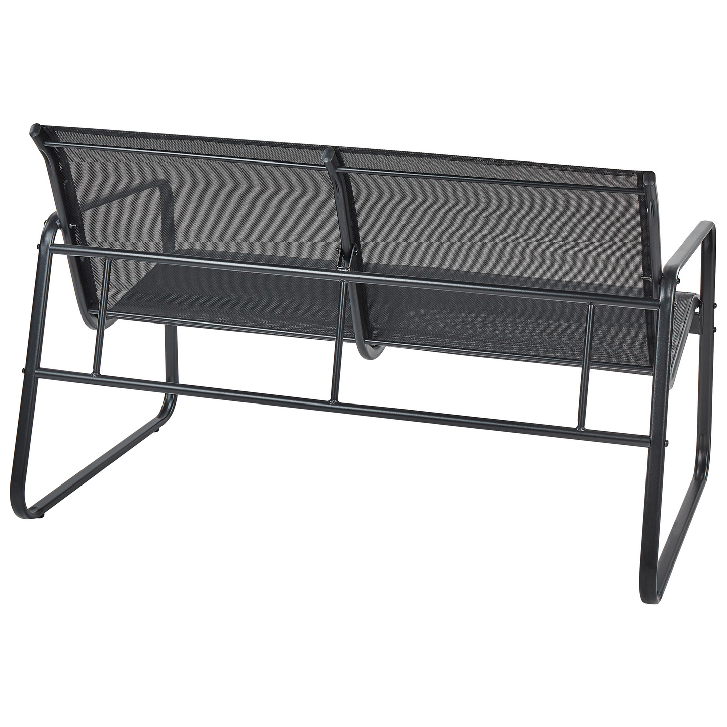 Garden Sofa Set Black Steel 4 Seater With Table Industrial Outdoor Furniture