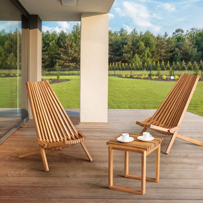 Garden Bistro Coffee Table Light Acacia Wood 40 x 40cm