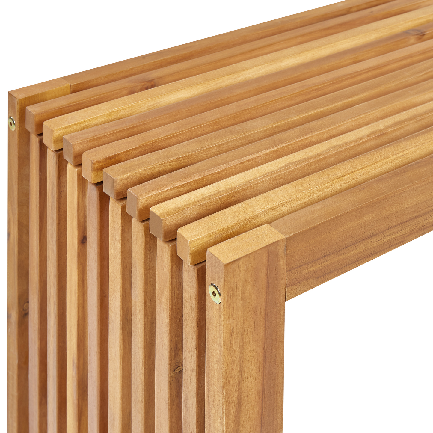 Acacia Solid Wood Garden Dining Table 150 x 35cm Light Finish 4 Seater Indoor Outdoor