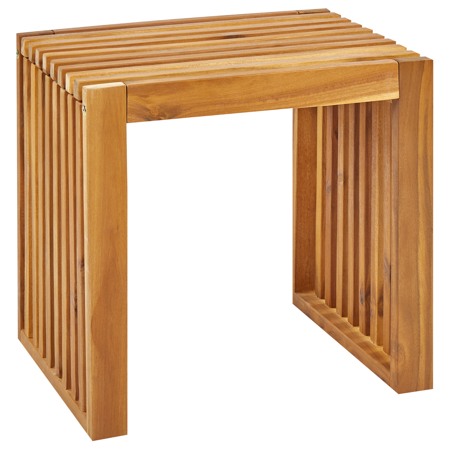 Garden Dining Set 4 Pieces Acacia Wood Rectangular Table And 3 Stools Indoor Outdoor Rustic Modern