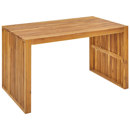 3 Piece Acacia Dining Set Rectangular Table And Benches