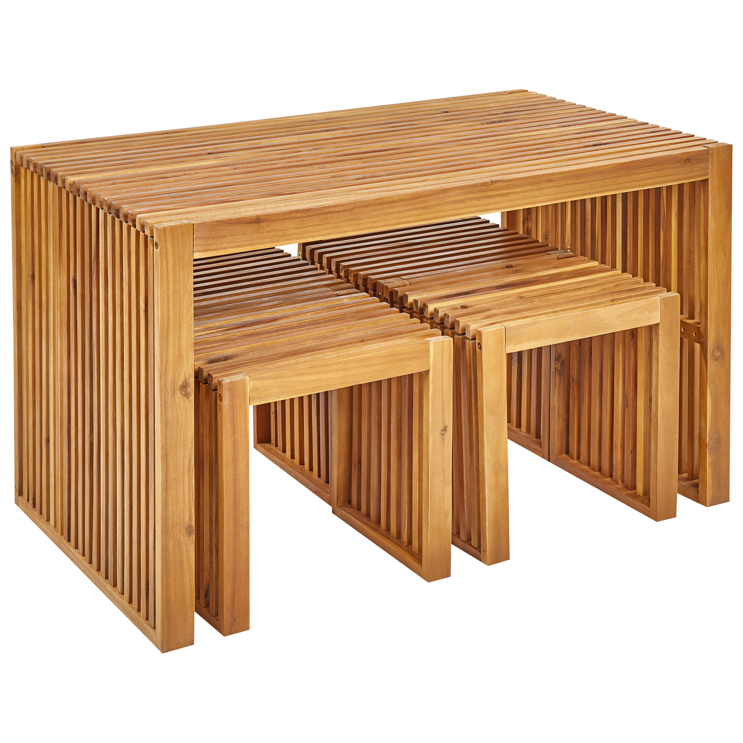 Garden Dining Set 4 Pieces Solid Acacia Table And Stools