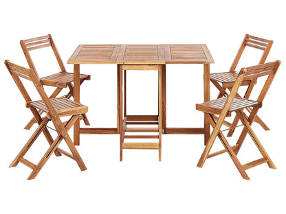 Garden Dining Set 5 Pieces Foldable Acacia Wood