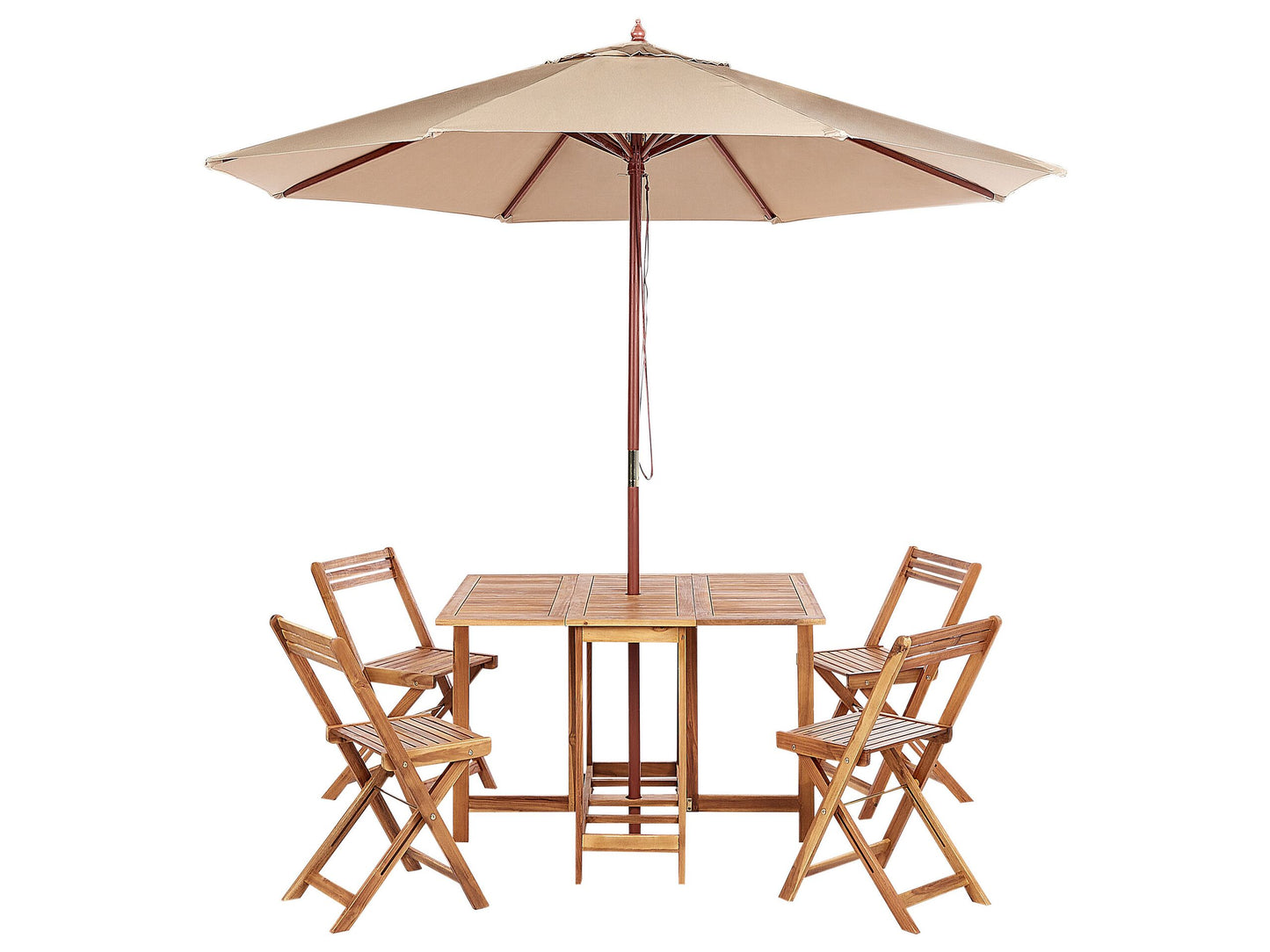 Garden 6 Piece Acacia Wood Folding Dining Set With Chairs