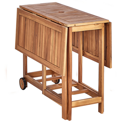 Garden Dining Set 5 Pieces Foldable Acacia Wood