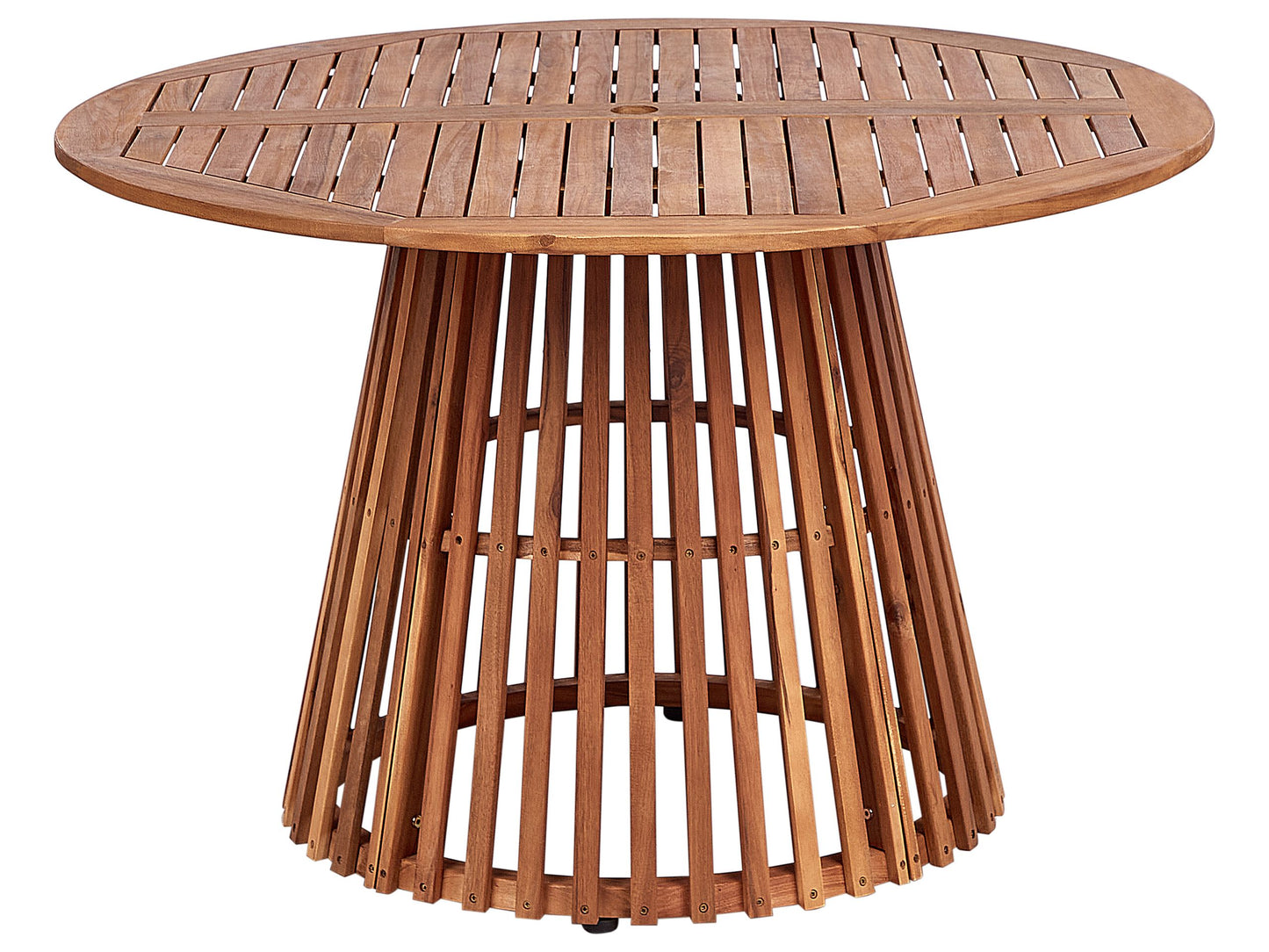 Acacia Round Dining Table 120cm Light Brown Outdoor