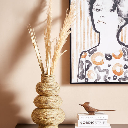 Seagrass Rope Vase Handmade Natural Style Dried Flowers