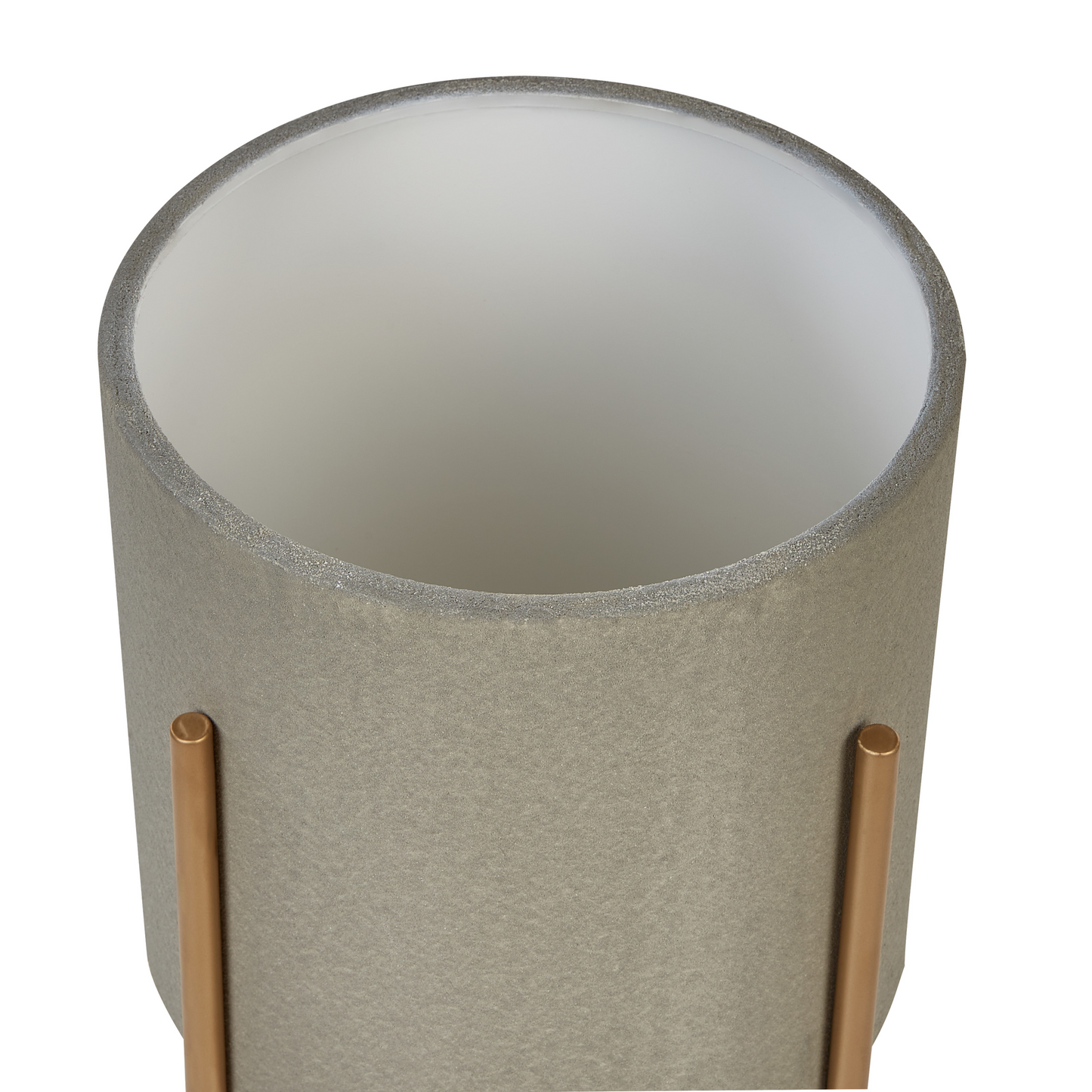 Grey Iron Plant Stand 33 x 33 x 62cm Modern Industrial With Gold Stand Premium Finish