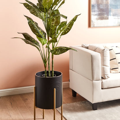 Plant Stand Black Iron 32 x 32 x 58cm Modern Industrial