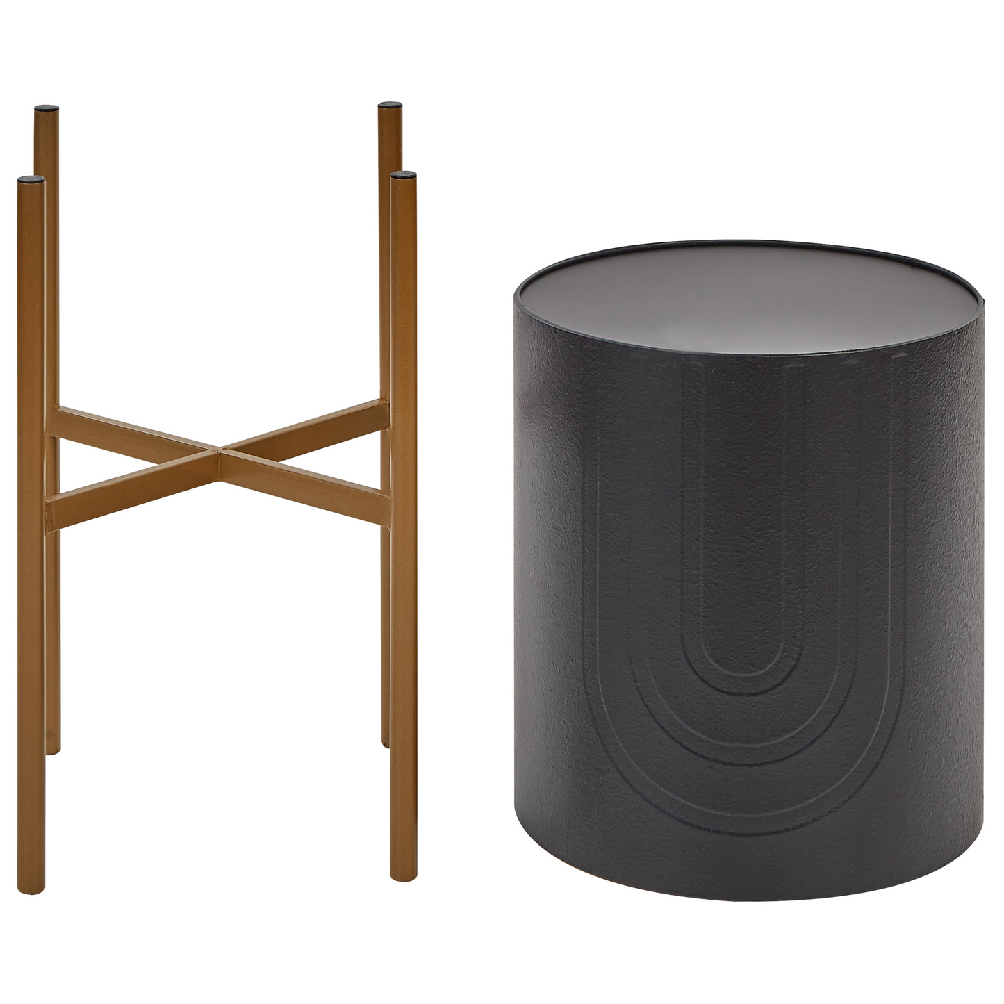 Plant Stand Black Iron 32 x 32 x 58cm Modern Industrial